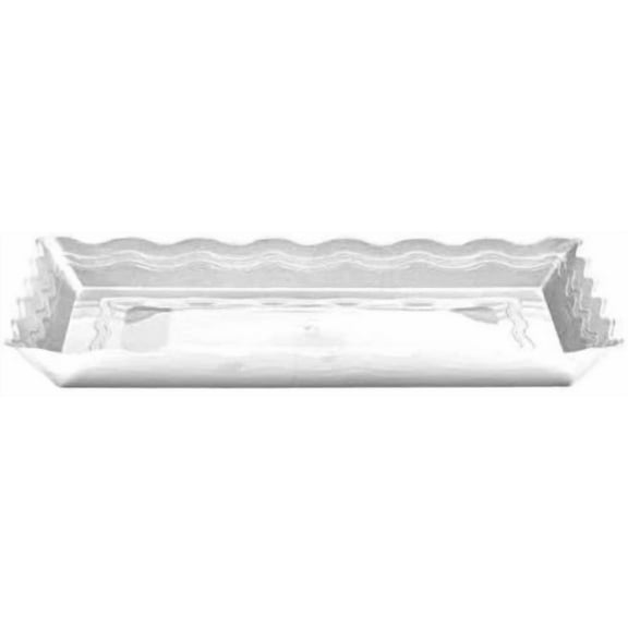 Plastic Rectangular Wave Serving Tray - 9"X13" | White | 1 Pc