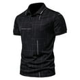 thumbnail image 2 of outfmvch polo shirts for men summer fashion dotted line bronzing print lapel short sleeve womens tops black, 2 of 6