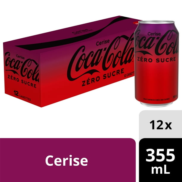 Coca-Cola Cherry Zero Fridge Pack Cans, 355 mL, 12 Pack, 12 Coca-Cola Cherry Zero Fridge Pack Cans, 355 mL, 12 Pack, 12