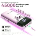thumbnail image 2 of IDFINE Electric Nail Drill Professional 45000RPM, Rechargeable Nail Drill Kit Portable Electric Nail File for Acrylic Nails Gel Polishing Removing Nail Drill Machine for Manicure Salon Home, 2 of 7