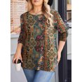 thumbnail image 4 of Weardear Plus Size Tops for Women Pleated Puff Long Sleeve Shirts Fall Tunic Top, 4 of 6