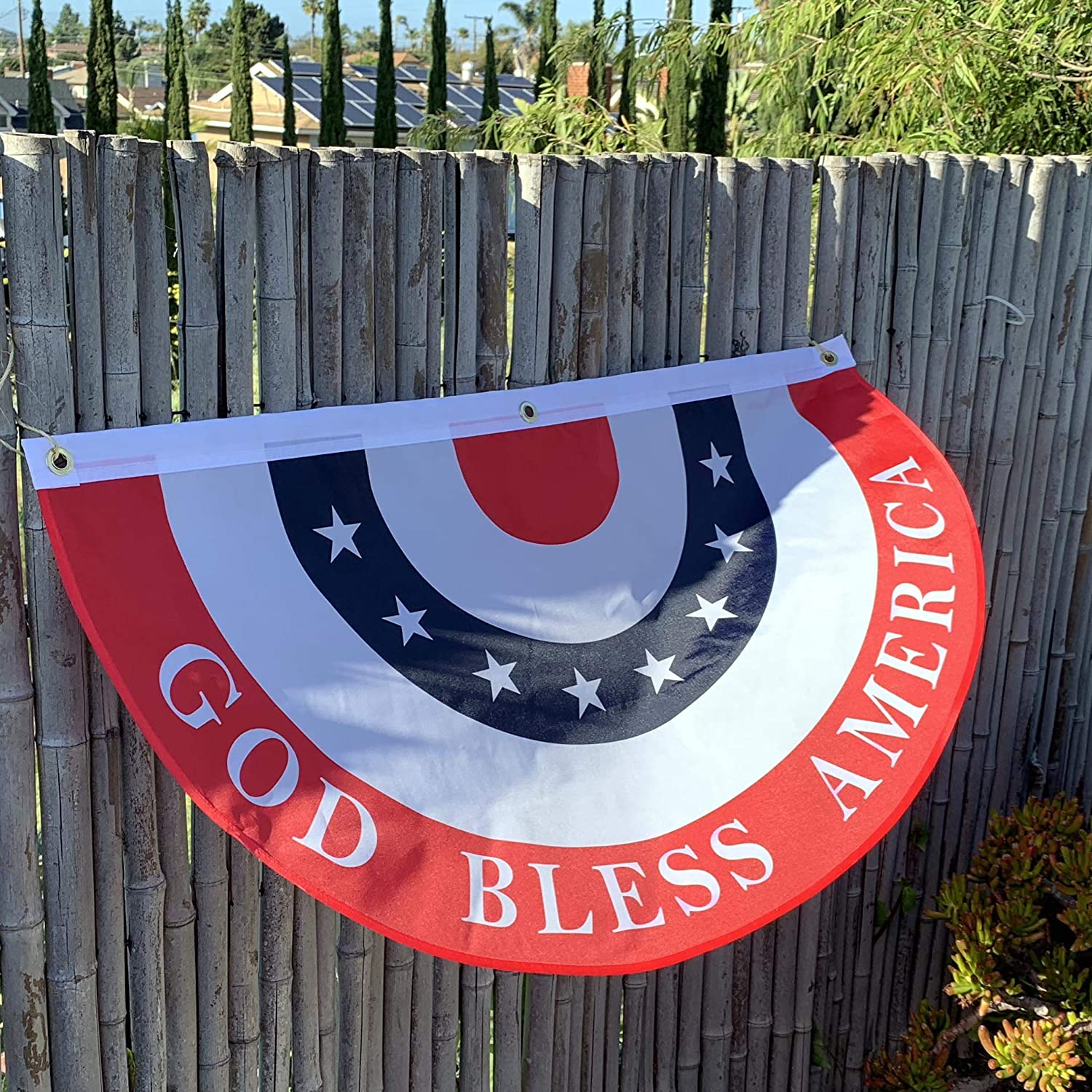 God Bless America Bunting Flag – 18” x 36”, USA, President's Day, Memorial Day, 4th of July, Patriotic Decoration, Christmas - image 3 of 6