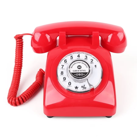 Vintage Voice Recording Guest Book Telephone – Audio Guest Book Phone for Weddings, Bridal Showers, Anniversaries & Special Events, Retro Wedding Voice Recorder,USB Rechargeable, Wedding Gift (Red)