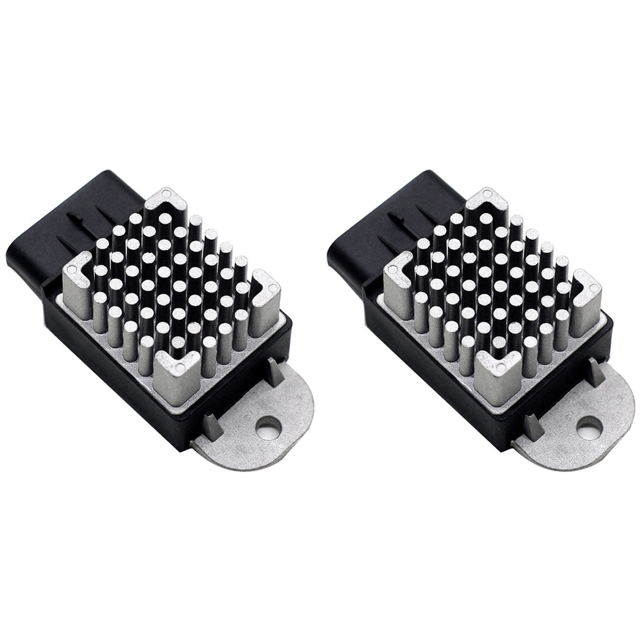 2X 68041017AB Fan Motor Relay Module for Wrangler Caravan,2x Fan Relay Module,Black&Silver