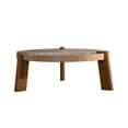 thumbnail image 5 of Noble House Dennis 36.61" Round Herringbone Coffee Table, Solid Wood Rustic Center Table with Tapered Legs, Natural, 5 of 5