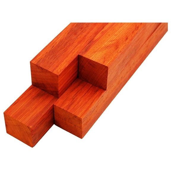 Padauk Lumber Turning Blanks 2" x 2" (4 Pieces) (2" x 2" x 6")