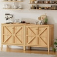 thumbnail image 2 of Wood Sideboard Buffet Cabinet with Doors - Farmhouse Kitchen Storage Cabinet, Coffee Bar Console Table with Adjustable Shelves, Buffet Table for Living Room, Hallway (Natural Oak, 2 PCS), 2 of 8