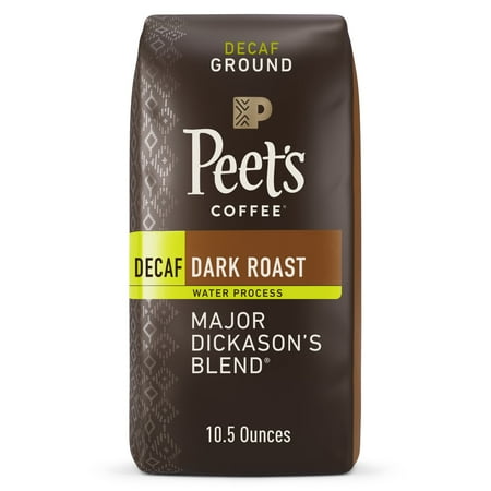 Peet s Coffee Decaf Major Dickason s Blend Ground Coffee Premium Dark Roast 100% Arabica 10.5 oz