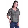 thumbnail image 3 of Moomaya Blouse d'Été Boho à Manches Courtes en Rayonne Imprimée pour Femmes, 3 of 5