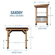 Backyard Discovery Saxony 8x5 Cedar Wood Grill Gazebo, Galvanized Steel Roof, Bar Tops