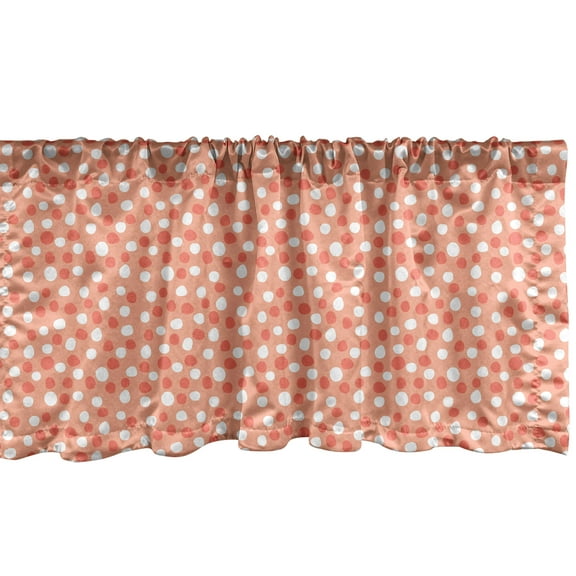 Ambesonne Retro Window Valance, Pastel Deformed Circles, 54" X 12", Burnt Sienna Dark Peach