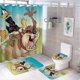 thumbnail image 1 of Juego de 4 cortinas de ducha Taz Mania con alfombrillas antideslizantes, tapa de inodoro y alfombrilla de baño, cortina de ducha impermeable con decoración de dibujos animados para baño con 12, 1 of 8
