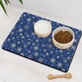 thumbnail image 3 of Dog Food Mat for Pet Dog Food Mat, Dog Mat for Food and Water, Pet Dog Cat Bowl Mat, Anti-Slip Reusable Water Bowl Mat with Winter Snowflakes Blue,16inx24in, 3 of 7