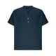 thumbnail image 5 of Ceisia Men's Casual Cotton Linen Blend V-Neck Button Short Sleeve Henley Top Navy XXL Gifts, 5 of 8