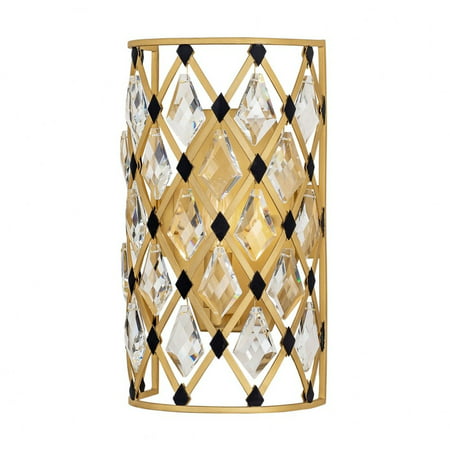 

345W01FGMB-Varaluz Lighting-Windsor - 1 Light Wall Sconce In Glam Style-13 Inches Tall and 7 Inches Wide-French Gold/Matte Black Finish