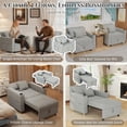 thumbnail image 5 of AECOJOY Sofa Bed, 38" Extra-Wide 3-in-1 Convertible Pull-Out Single Sofa with Adjustable Backrest and Cup Holder, Light Grey, 5 of 11