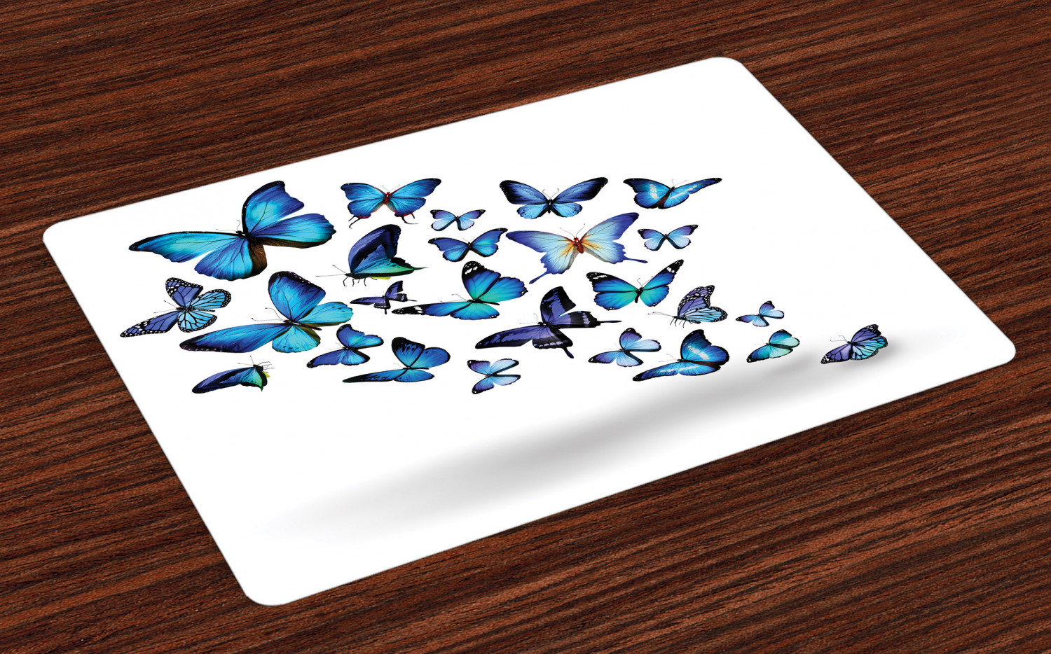 Butterflies Placemats Set of 4 Group of Flying Butterflies Natural