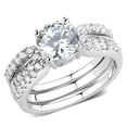 thumbnail image 1 of Women Rhodium Brass Ring with AAA Grade CZ in Clear - Size 5, 1 of 1