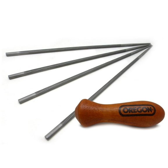 Oregon Double Cut Round Chainsaw Files & Wooden Handle