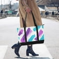 thumbnail image 4 of FORMRS Canvas Laptop Tote Bag for Women with 15.6" Computer Compartments Shoulder Handbag, Purple Drawing, 4 of 7