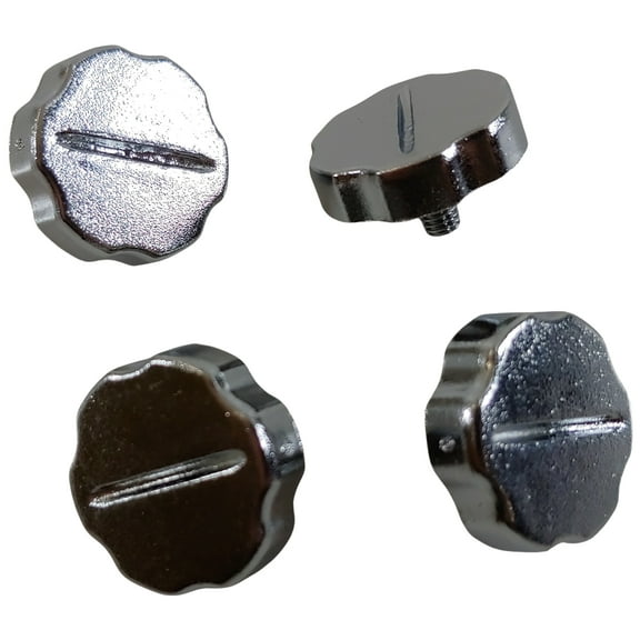 Lot of 4 Workman KN5PC Radio OEM Plastic Chrome 5mm Thread Replacement Knobs