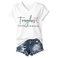thumbnail image 4 of Bainana Women'S Breast Cancer T Shirts Pink Ribbon Letter Print Tees Short Sleeve V Neck Breast Cancer Awareness Shirts In October We Wear Pink Shirts Survivor Gift Size Xs-Xxxxl White, 4 of 4