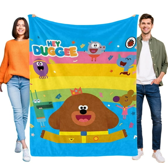 Hey Duggee Flannel Blanket 50*60 in inch Soft And Comfortable With Clear Patterns And Easy Cleaning