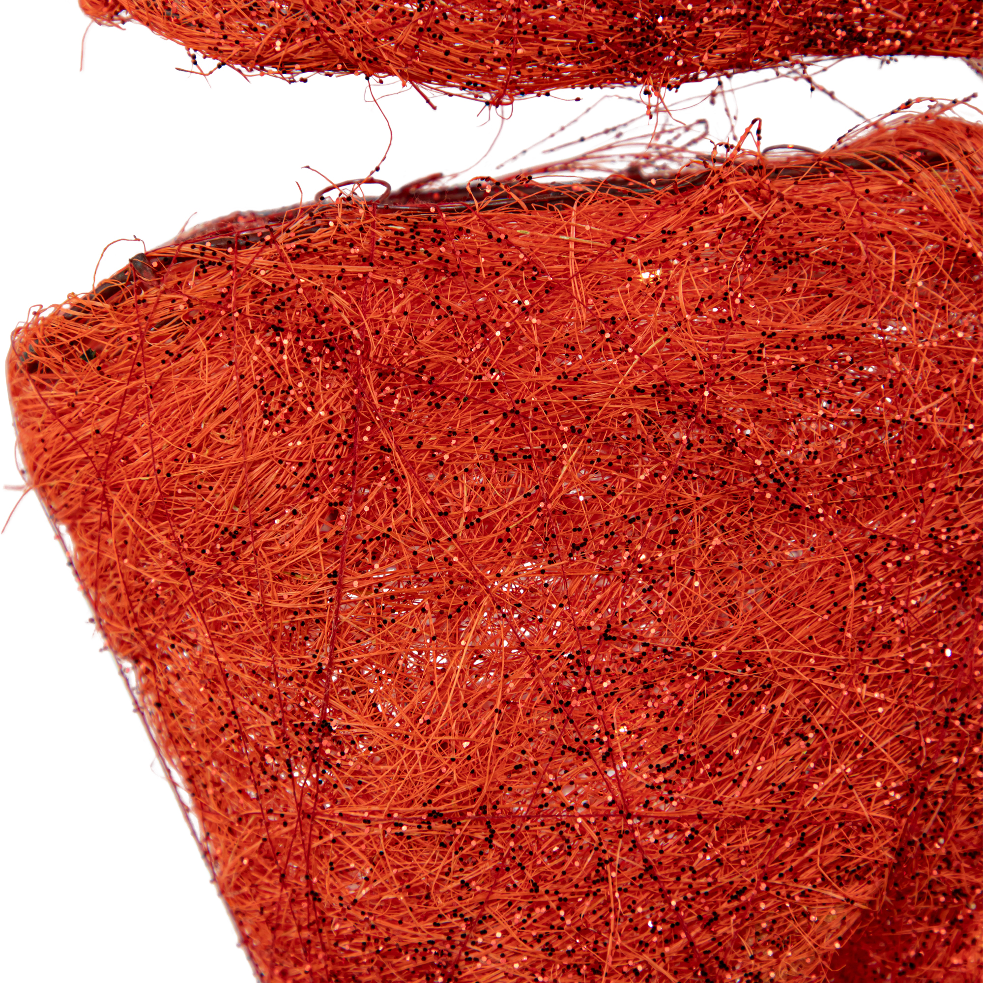 Northlight Lighted Sparkling Sisal Outdoor Christmas Double Bow - 23" - Red - Clear Lights