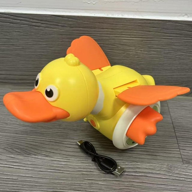 Juguete de que se arrastra, juguete para caminar con bebé, juguete en movimiento, desarrollo de tono de bebé Toy Interactive Musical Duck amarillo