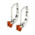 thumbnail image 2 of Clara Pucci 0.2 ct Brilliant Round Cut Drop Dangle VVS1 Genuine Conflict free Red Zircon Solid 14K White Gold Designer Everyday Earrings Lever Back, 2 of 4