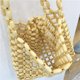thumbnail image 5 of Bolso de cuentas para mujer, bolso de supermercado hueco, bolso de ocio sencillo para mujer (amarillo), 5 of 8