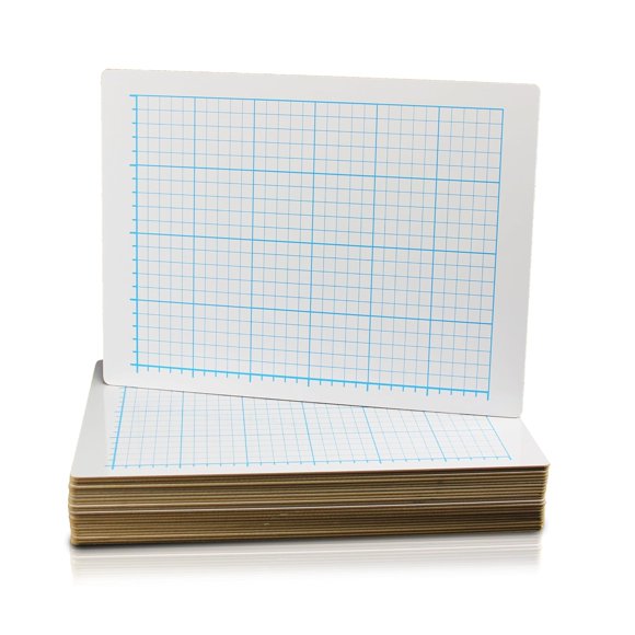 Pizarra Blanca Borrado en Seco Flipside Products 22024 Cuadriculada Doble Cara 12x18 Pulgadas Paquete 24 Unidades