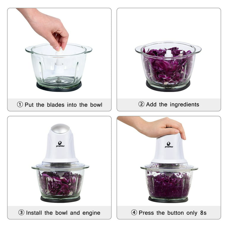 Small Food Processor Glass Bowl