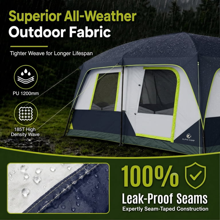 Sophia & William 10 Person Camping Tent 14x10FT All-Weather Large