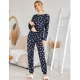 thumbnail image 3 of Ekouaer Womens Jogger Pajama Sets Long Sleeve Sleepwear Round Neck Nightwear Soft Pjs Lounge Sets with Pockets, 3 of 4