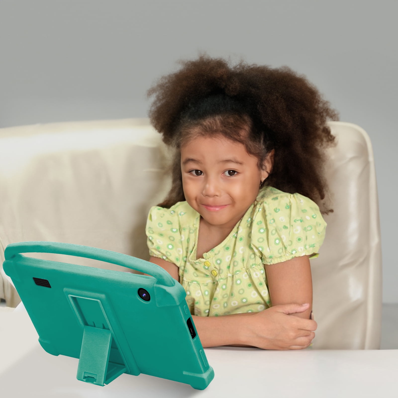 7 inch Kids Tablet, Android 12 Tablet for Kids, 4GB RAM+32GB ROM+512GB Expand, Toddler Tablet with Shockproof Case, Parental Contral, 1024*600 IPS Screen, 3000mAh Battery, Educational, Games, Green