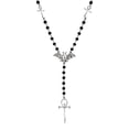 thumbnail image 1 of Collar de murciélago negro largo collar de cuentas de rosario antiguo para las mujeres, 1 of 8