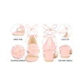 thumbnail image 4 of BLISSFUL STEP Flower Lace Up Strappy Block Heel Sandals for Women Pink (Size 9), 4 of 7