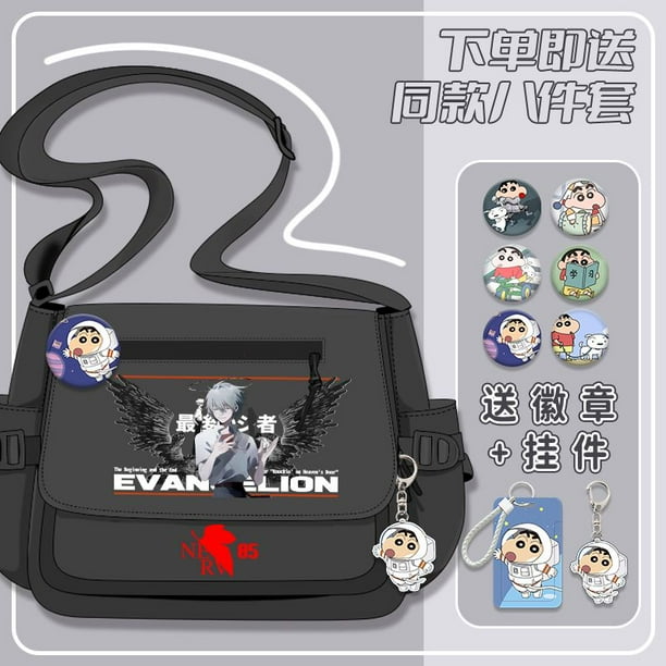Neon Genesis Evangelion anime que rodea dibujos animados hombres y mujeres estudiantes gran capacidad impreso bandolera de hombro regalo