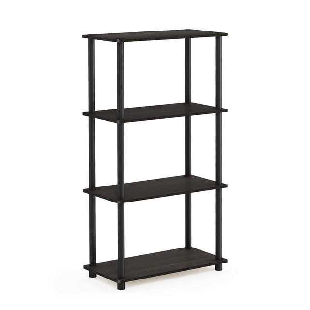 Estante expositor Furinno Turn-N-Tube de 4 niveles, color café espresso, negro