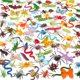 thumbnail image 1 of Set de figuras de insectos de plástico, 100 unidades, para niños mayores de 3 años, 1 of 8