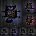 thumbnail image 1 of Cat Meow Wall Clock Funny Black Cat Home Decor Modern Vinyl Record Wall Clock Kitten Decorative Clock Gift For Kitty Cat Lovers, 1 of 8