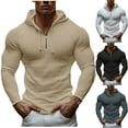 thumbnail image 4 of Diufon Mens Long Sleeve Hoodies Lightweight Muscle Knitted Cotton Sweatshirt Athletic Hooded Sweatshirts, 4 of 8