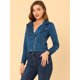 thumbnail image 2 of Chaquecorde mujer Soft Moto Zip Up Pockets Chaquetas de motociclisde gamusintétiazul real XS, 2 of 6