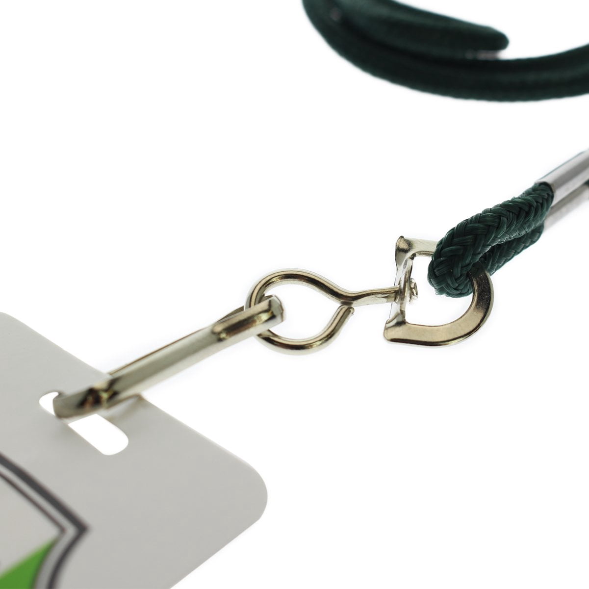 Bulk 100 Pack - Premium Round ID Badge Neck Lanyards for Card Holders and Name Tags - 36 in Non-Breakaway Heavy Duty Cord & Secure Metal Swivel J Hook Clip by Specialist ID (Forest Green/Dark Green)