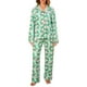 thumbnail image 1 of Pijama navideño para mujer Tsseiatte, con estampado de bastones de caramelo, manga larga, botones, pantalones, ropa de dormir, 1 of 8