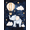 Cute Elephant Hot Air Balloon, variant on Qisvanset Cute Sleeping Elephant Moon and Stars Canvas Wall Art, 15.75x11.81 Inches for Bedroom Nursery Living Room Kids Room Hallway