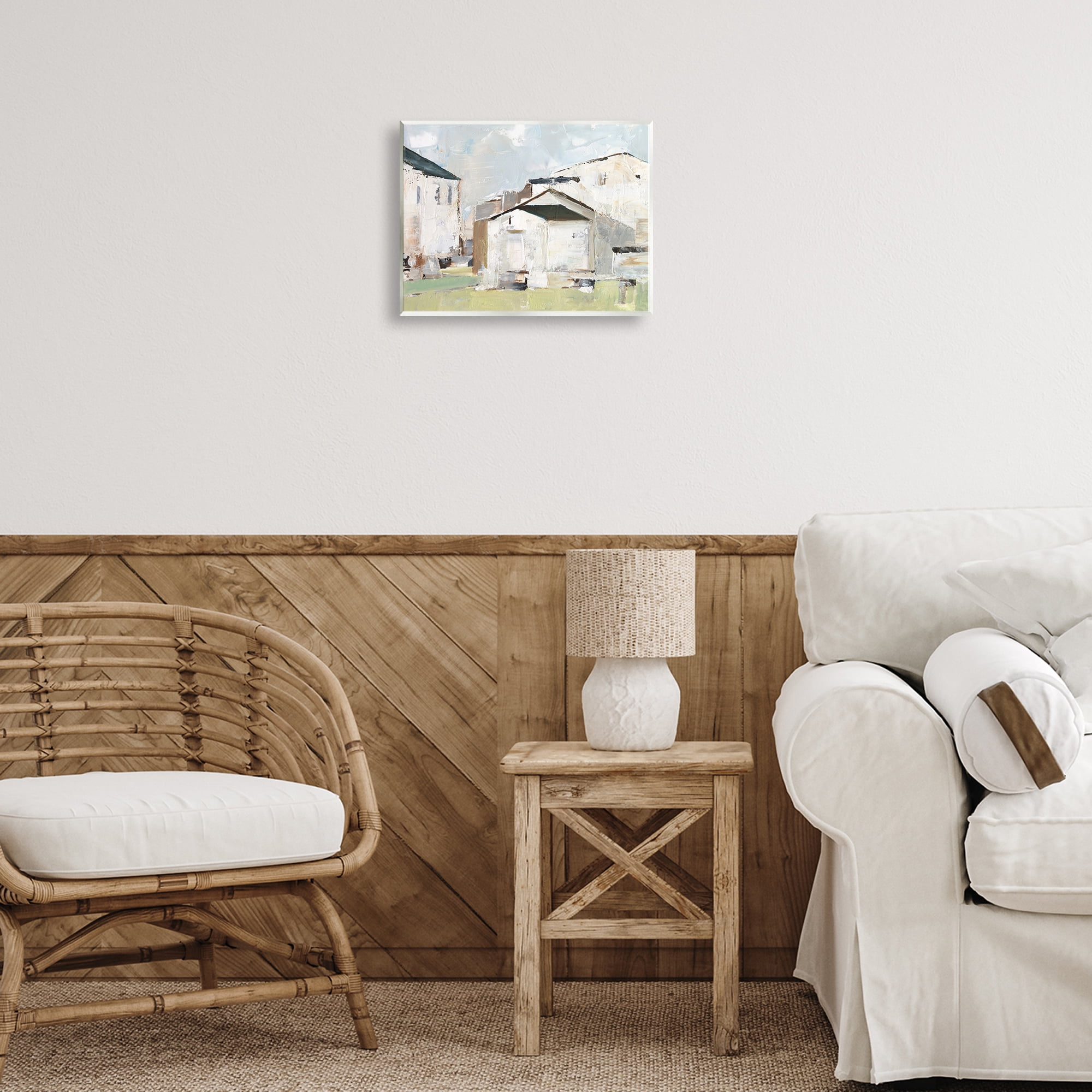 Stupell Industries Brushed Farm Houses Scenic & Cityscapes Painting Unframed Art Print Wall Art, 14 x 11