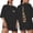 Black, variant on Women's Plus Size Printed Loose Fit Short Sleeve Blouse Casual Tunic Tee Top