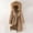 Khaki, variant on Women Daily Plus Size Winter Coat Lapel Collar Long Sleeve Jacket Vintage Thicken Coat Jacket Warm Hooded Thick Padded Outerwear Ladies Winter Jackets with Hood Girls Things Winter Jackets for Women